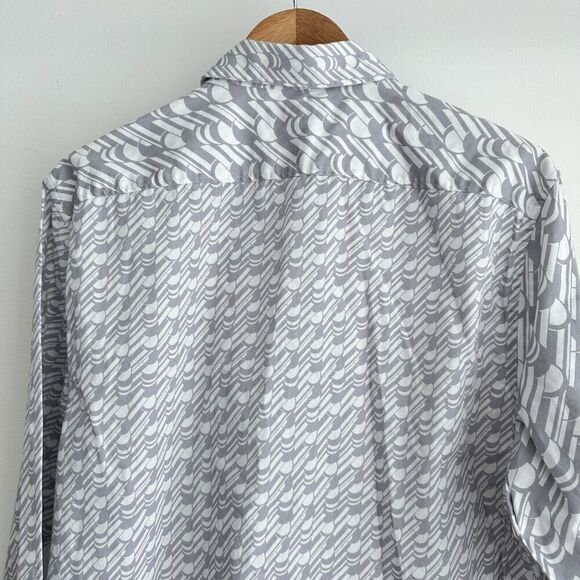 Ted Baker Shirt Mens 5 XL Button Down Geometric Retro Print Cotton Casual Dress - Picture 11 of 12